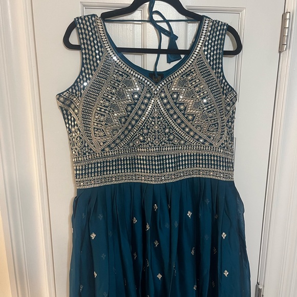 Blue Anarkali Dress size medium - Picture 3 of 8